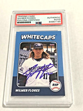 Wilmer Flores autograph signed 2022 West Michigan Whitecaps baseball card PSA