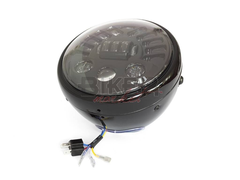 Faro Moto LED 7.5 Pollici - Per Cafe Racer, Bobber, Impermeabile, 4 Modalità - Foto 6