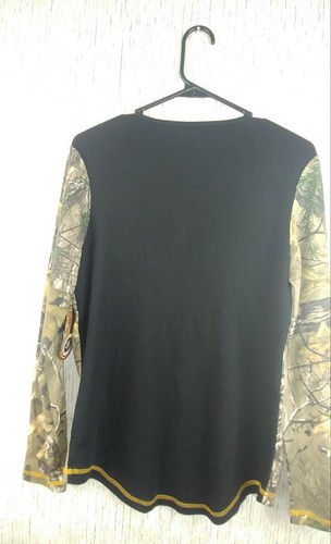 NORTHCREST CAMO/ BLACK SZ MEDIUM Women Long Sleeve Button Down Shirt NWT - Picture 6 of 8