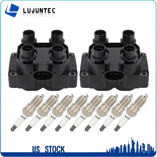 Ignition Coils & Spark Plugs FD487 For Ford Escort Ranger Explorer Mazda Mercury