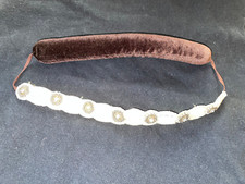 VINTAGE BEADED HEADBAND beads sequins on maqterial 10 IN LONG PRE-OWNED