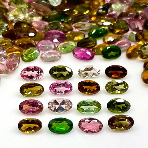 30 Pcs Natural Multi Tourmaline 5x3mm Oval Cut Loose Untreated Gemstones Lot - Picture 17 of 19