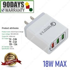 3 Port QC 3.0 USB Wall Charger Fast Quick Charge Adapter For iPhone 13 12 11 8 7