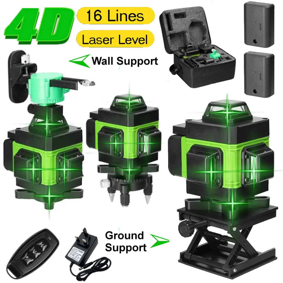 2025 4D 16 Lines Laser Level 360° Green Auto Self Leveling Rotary Cross Measure