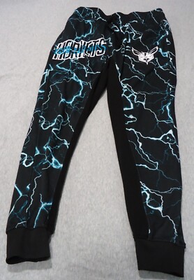 NBA Charlotte Hornets Sweatpants XL Athletic Black Tapered Leg Drawstring Waist