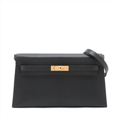 Hermès Kelly Elan Chèvre Shamukira Black Gold Metal Fittings B: 2023