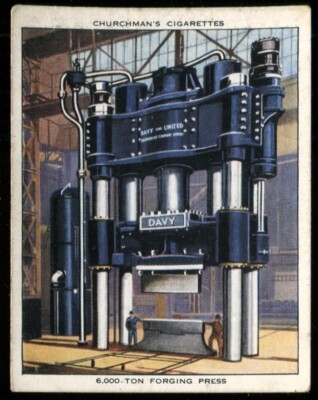 Tabakkarte, Kirchenmann, MODERN WONDERS, 1938, 6.000 Tonnen Schmiedepresse, #33