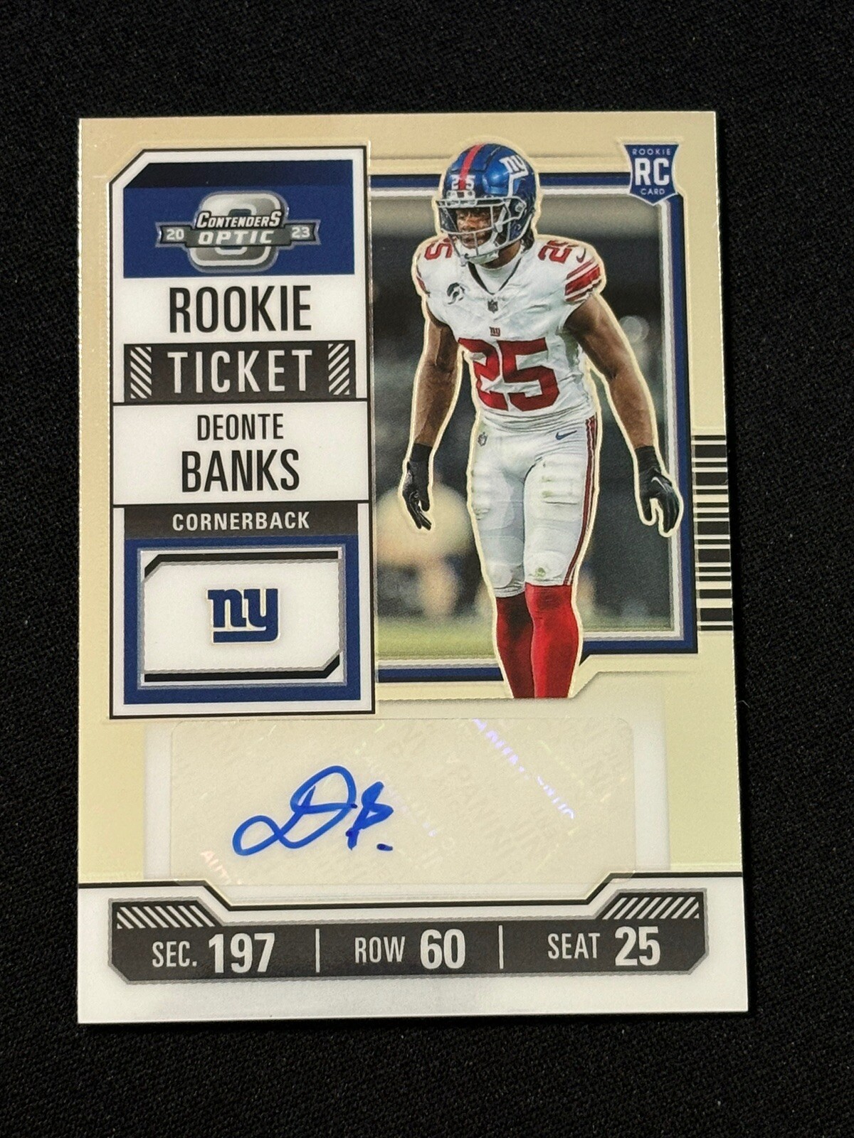 Deonte Banks Panini Contenders Optic #162 Autograph