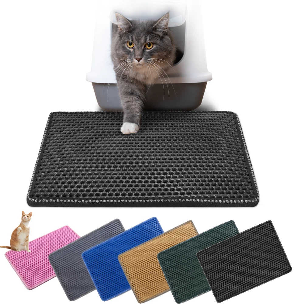 Kitty Cat Litter Mat Anti-Tracking Mat Honeycomb Double Layer Easy