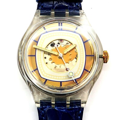NEW Swatch Automatic Watch HIDDEN VIEW SAK117 Circa 1995 w/ Case & Papers WORKS