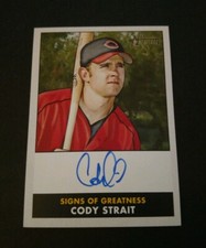 2007 Bowman Heritage Signs Of Greatness Auto #SG-WCS Cody Strait Cincinnati Reds