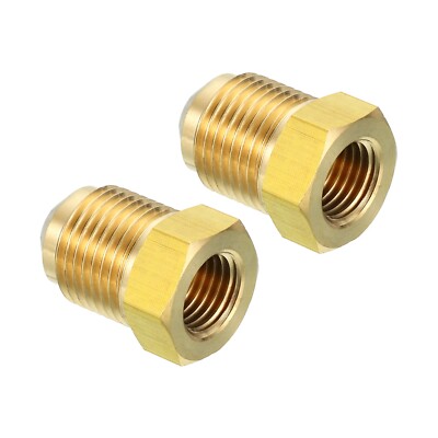 2pcs 1/4'' Female Flare x 3/8'' Male Flare Connectors Brass Adapter Reducing