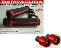 Handgriffe Race Rot + Gegengewichte FüR Motorrad Roller Maxi Husqvarna Hyosung
