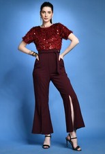 Women's Office Loose Stretch High Waist Wide Leg Long Pants Palazzo Trousers US