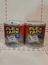 Flex Tape Rubberized Waterproof Tape, 4" x 5' Clear 2 Pack