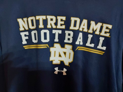 Notre Dame Under Armour Heat Gear Loose Men’s Blue Long Sleeve Shirt! Size XL! - Picture 4 of 5