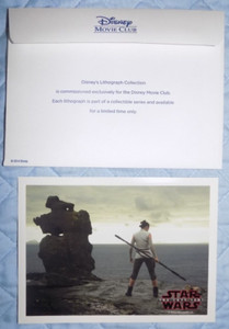 DISNEY MOVIE CLUB LITHOGRAPH COLLECTION - REY FROM STAR WARS THE LAST JEDI
