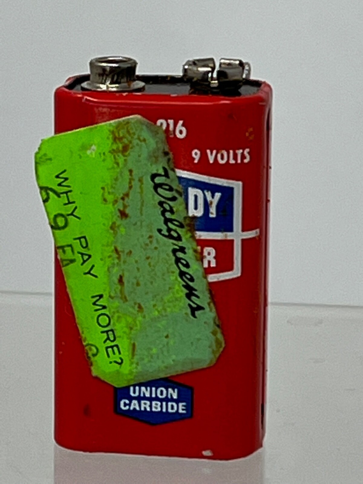 EveReady Energizer 9V No.216 Vintage Transistor Battery w/Walgreen