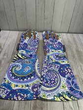 Womans Work Garden Gloves Blue Paisley Patterns SET 14.5" Long Size Medium
