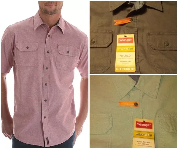 Wrangler comfort flex hotsell shirt short sleeve