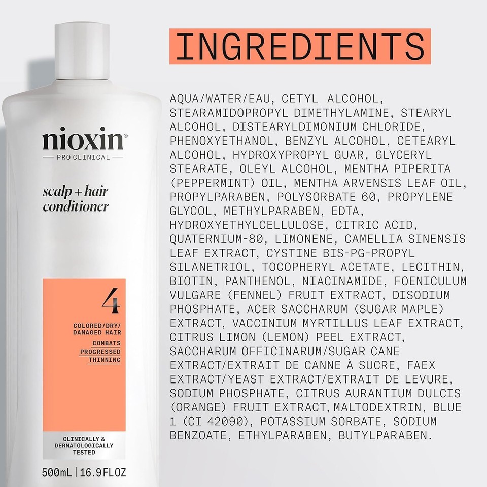 Nioxin System 4 Scalp + Hair Conditioner 16.9 Fl Oz (Pack of 1) eBay