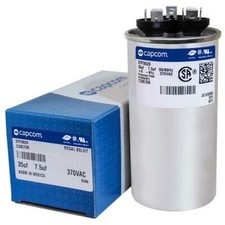 35  7.5 uf MFD x 370 VAC  97F9829 Genteq Dual Round Capacitor / GE Industrial