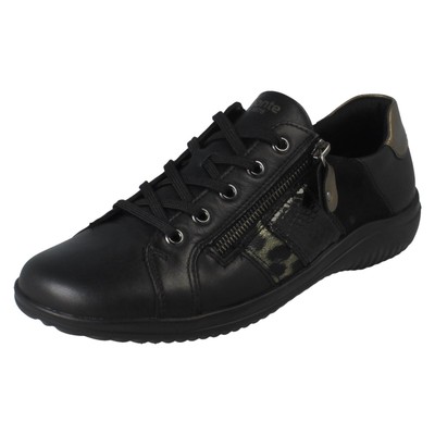 Women's Lace Up and Zip Casual Sneakers - D1E00