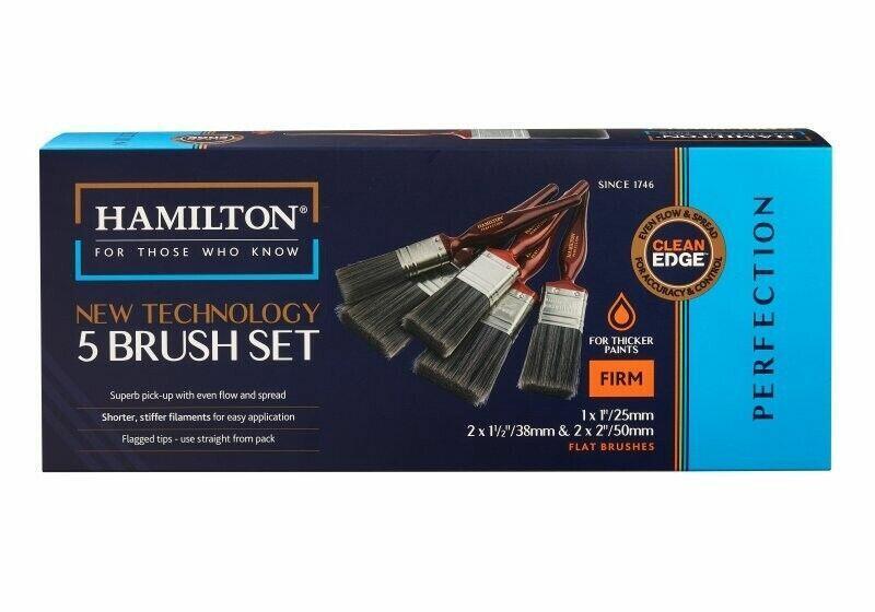Hamilton Perfection Clean Edge Paint Brush Set 5pc Replaces Pure Bristle INC VAT