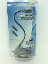 Connectland Flexible Gooseneck desktop PC mic Microphone 9 feet cord W switch