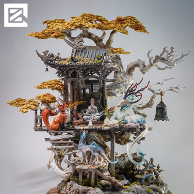 LIANG Studio Temple in Withered tree 1/4 Resin Model Painting Statue Preorder
