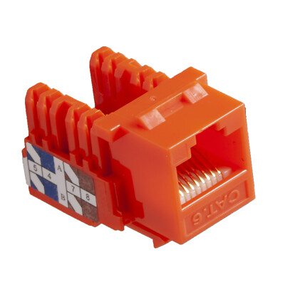 Cat6 Keystone Jacks in Orange 12 Pcs Pack Tuff Jacks Lifetime Warranty
