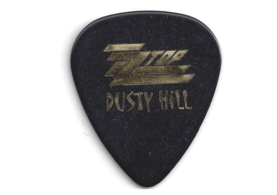 ZZ Top Dusty Hill Guitar Pick Tour Skull RIP Angel Devil Stage
