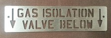 STAINLESS Gas Isolation Valve Below Sign Narrowboat Barge Canal BSC Cruiser Boat