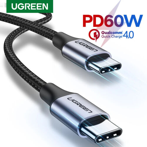 Ugreen USB C to USB C Fast Charger Cable 60W PD 3A Charging 0.5m 1m 2m - Picture 1 of 9