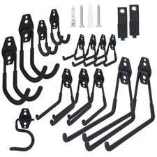 16 Pack Steel Heavy Duty Garage Hooks Storage Hooks with Anti-Slip Coating, U...