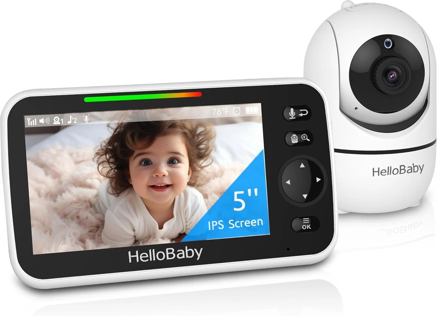 HelloBaby Baby Monitor with Camera and Night Vision, 5''Display with 30-Hour Bat
Opens in a new wind