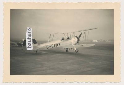 Böblingen Flugplatz Flugzeug Heinkel He 72 Kadett D-EPAP  Vorkriegszeit (3159n)