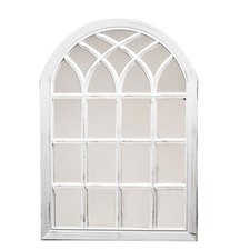 Arched Garden Mirror for Gardens Distressed 50. 78. X White