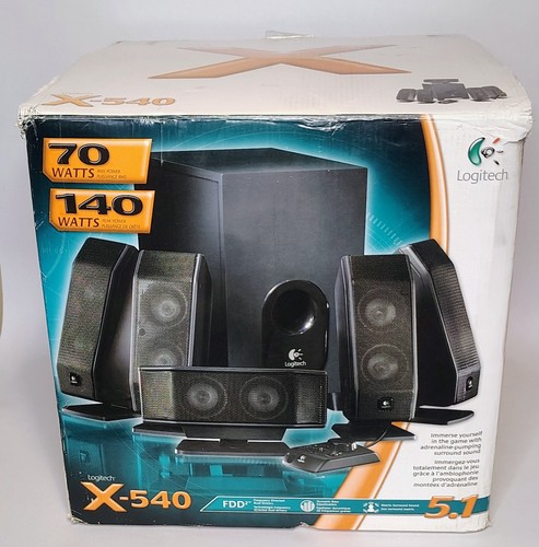 Logitech X-540 5.1 Surround Sound Speaker System - Tested - Working