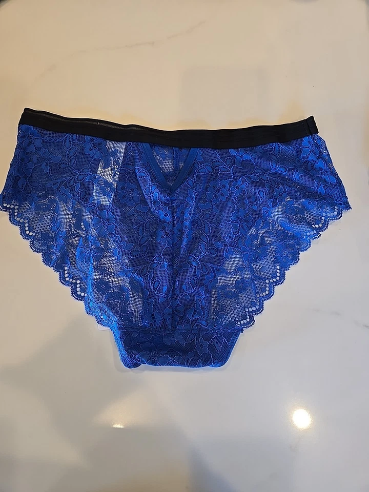 Calzoncillos Freya Offbeat Talla S Azul Encaje Llave Agujero Trasero Calzoncillos Nuevos con Etiquetas Foto 2 de 4