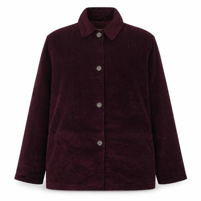 Eddie Bauer Damen Basic Jacke Größe L Lila Mittellang Langarm Freizeit