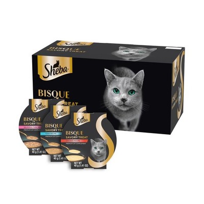 Sheba Bisque Lickable Cat Treats & Food Toppers, Chicken, Tuna, Salmon