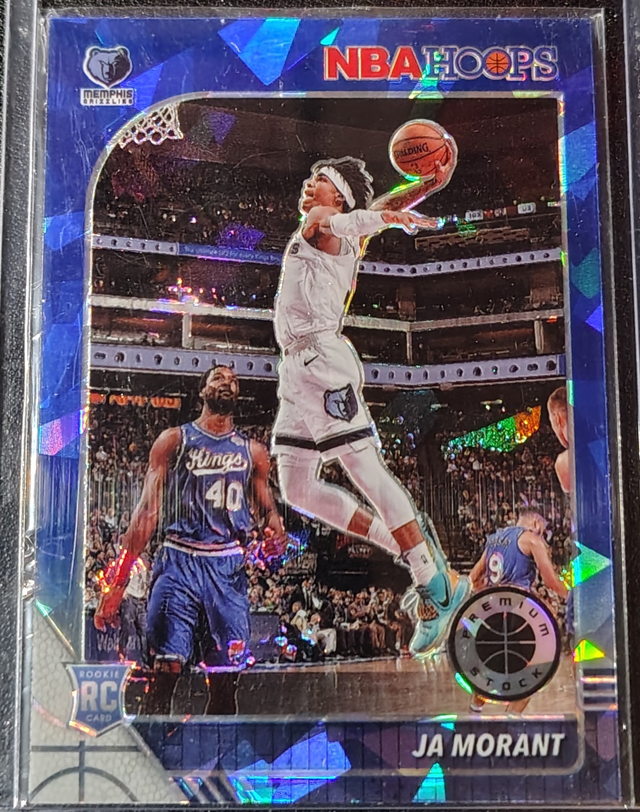 2019-20 Panini NBA Hoops Premium Stock - Ja Morant Blue Cracked Ice (RC)