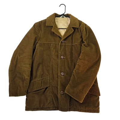 #ad #ad Vintage Fingerhut Brown Corduroy Chore Jacket Quilted Lining USA Made Size 40 $72.19