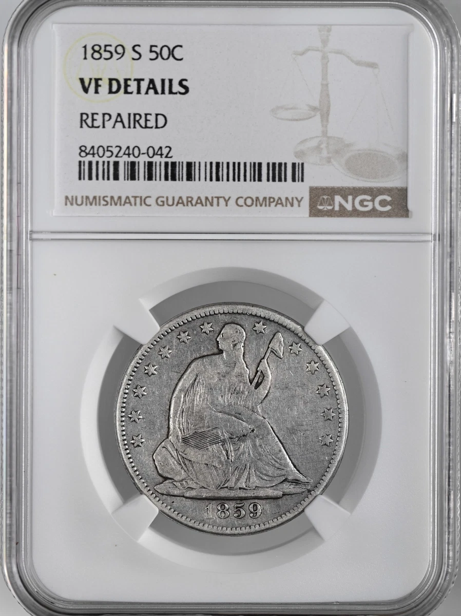 NGC 1859 Year Seated Liberty US Half Dollars (1839-1891) for sale