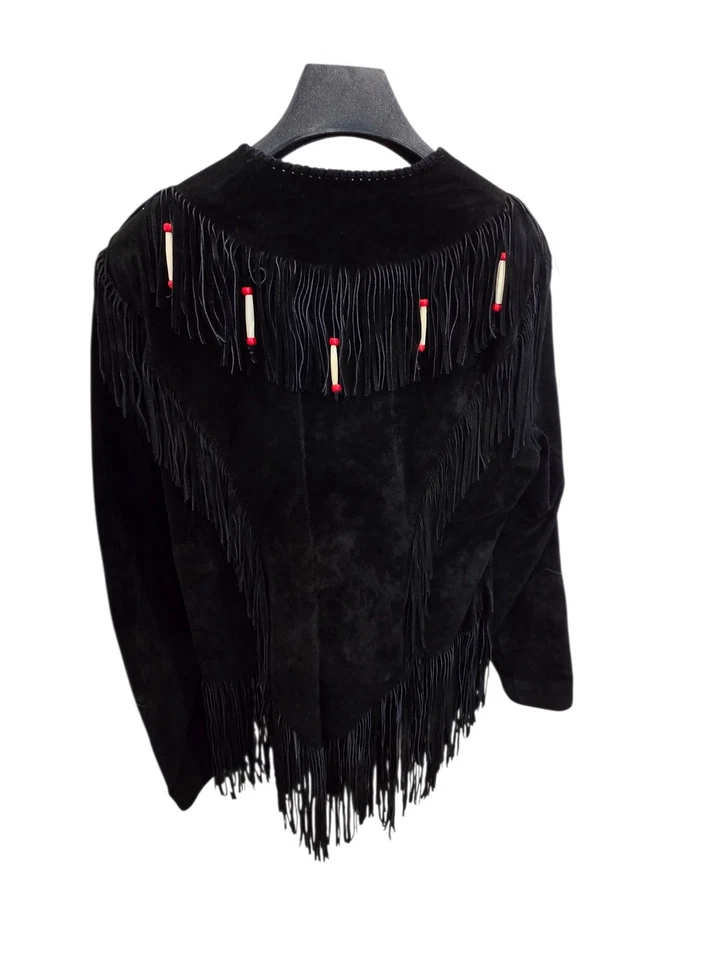 Chaqueta occidental de colección ECHO MOUNTAIN negra de ARTURO de cuero con flecos para mujer talla 14 Foto 3 de 4