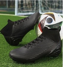 Mens/boys  Football Boots Astro Turf Trainers High Top Spikes  Size 8  Black