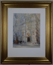 Facciata Est Duomo di Firenze, Italia. Guazzo originale firmato, circa 1985