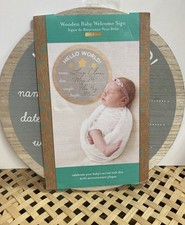 kate milo Wooden Birth Announcement Sign Plaque, Personalized, Includes Pen