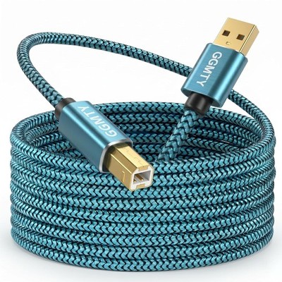 6ft USB Printer Cable, Nylon Braided USB 2.0 Type A to B Male Cord with